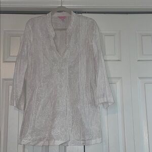 Lilly Pulitzer White Floral Blouse